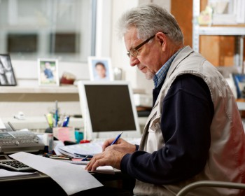 small business owner doing paperwork